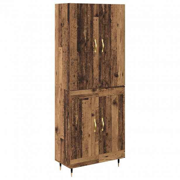 vidaXL Vysoký bufet Staré dřevo 69,5 x 34 x 180 cm Kompozitní dřevo