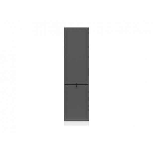 JAMISON, skříňka 195 cm, pravá, bílá/grafit