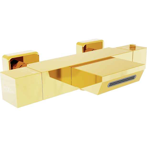 Termostatická vanová baterie MEXEN CUBE zlatá