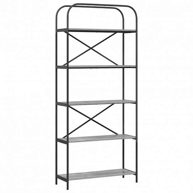 vidaXL Knihovna 5 úrovní 80 x 30 x 183 cm Kompozitní dřevo Šedá Sonoma