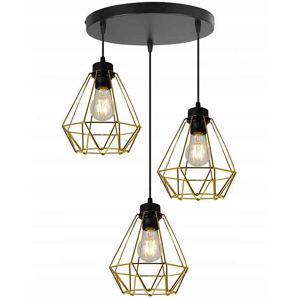 Závěsná Stropní Lampa Zlatý Glamour Elegantní Loft Do Obývacího Pokoje