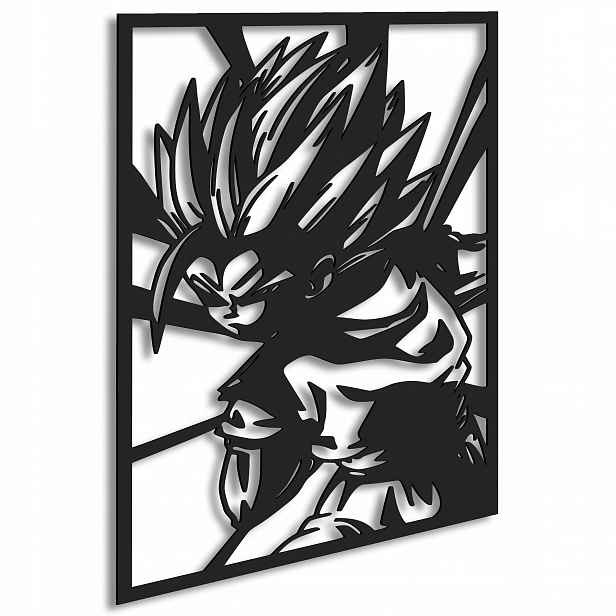 Dřevěný 3D obraz Anime Dragonball Chibi Goku Nástěnná Dekorace Dárek