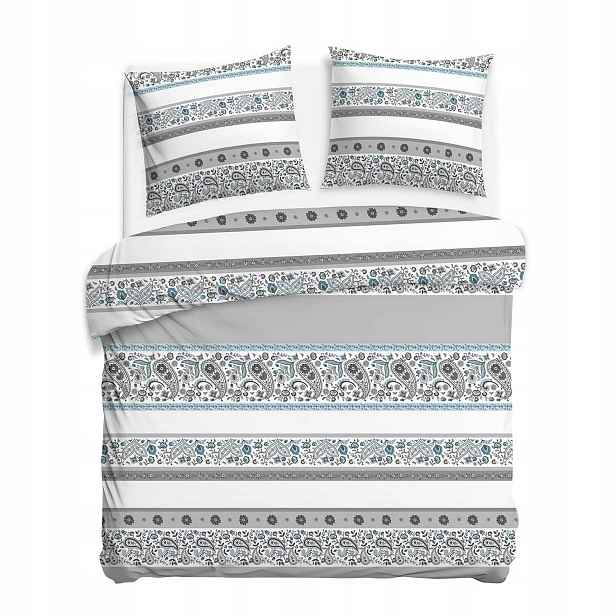 Povlečení bavlněné 180x200 Paisley Calm šedá modrá 71506/1 Cottonlove