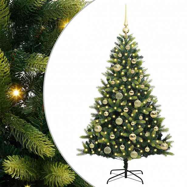 vidaXL Umělý zavěšený vánoční stromeček 150 LED Zelená 120 cm PVC a PE