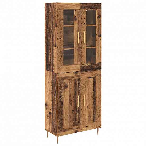 vidaXL Vysoký bufet 2 ks Staré dřevo 69,5 x 34 x 180 cm