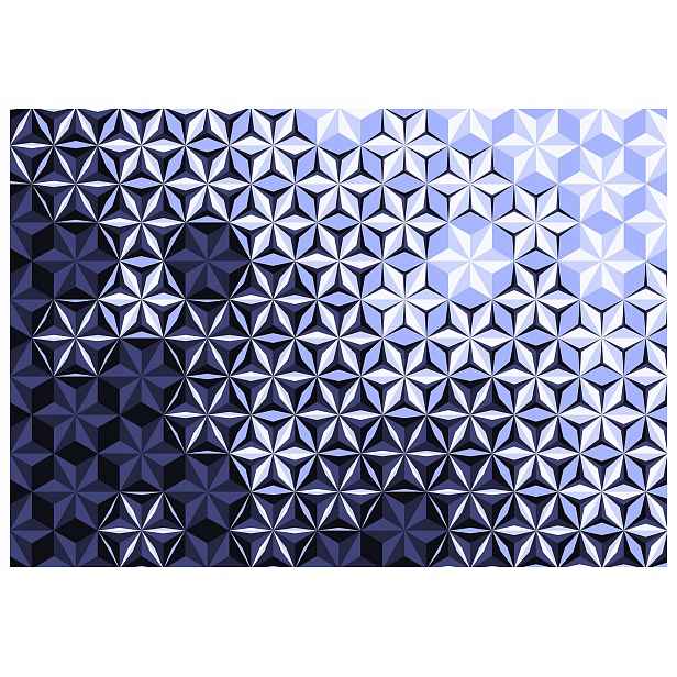 Fototapeta 3D Geometrie Abstrakce Mozaika Modrá Bílá 520x318 lepidlo