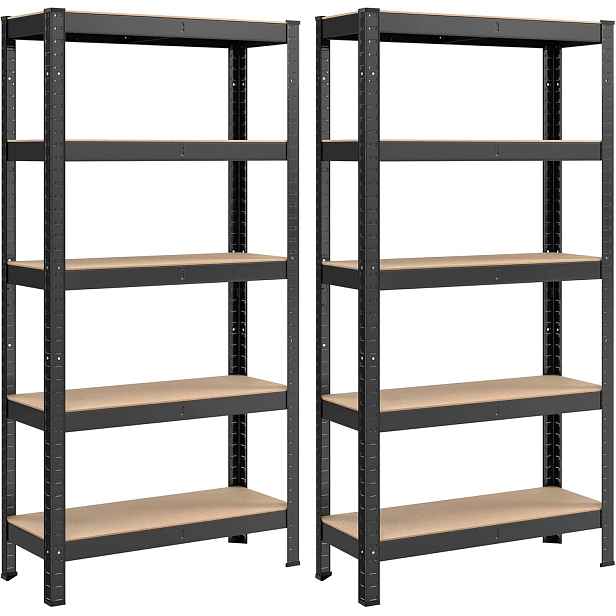 Skladové regály Songmics 75x30x150 cm černo-žluté 2 ks, pevné a odolné
