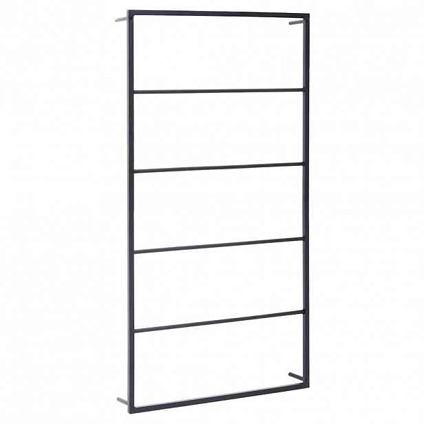 vidaXL Věšák na ručníky černý 60 x 10 x 116 cm ocel