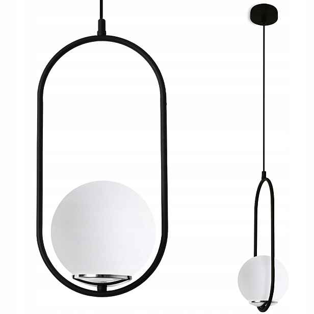Závěsná Stropní Lampa Lustr Luna Skleněná Koule Ring Do Koupelny Obývacího Pokoje