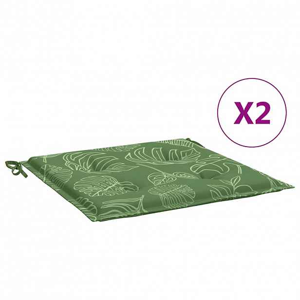 vidaXL Podušky na židli 2 ks vzor listů 50x50x3 cm textil