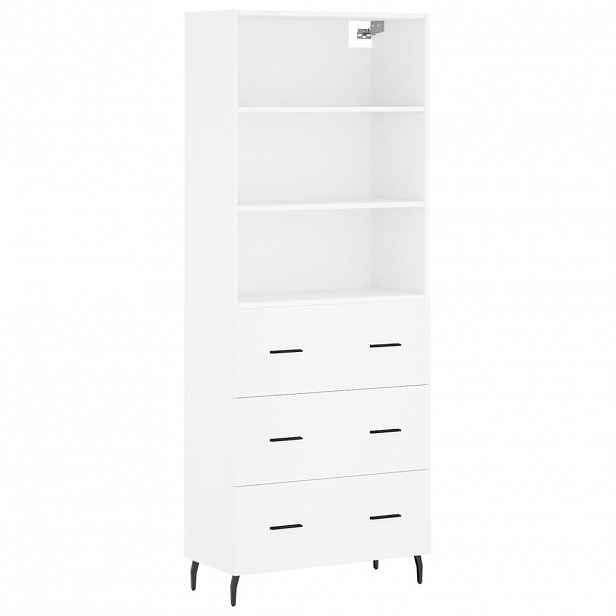 vidaXL Skříň highboard bílá 69,5 x 34 x 180 cm kompozitní dřevo