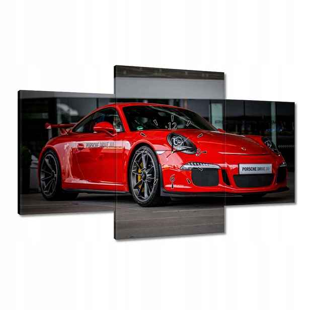 Hodiny 100x60 Červené Porsche