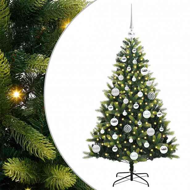 vidaXL Umělý zavěšený vánoční stromeček 150 LED Zelená 120 cm PVC a PE