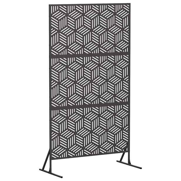 vidaXL Obrazovka pro soukromí 100 x 50 x 180 cm Ocel Černá