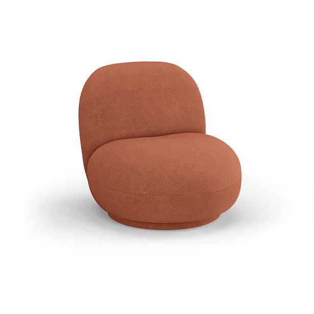 Křeslo z textilie bouclé v cihlové barvě Chuck – Micadoni Home