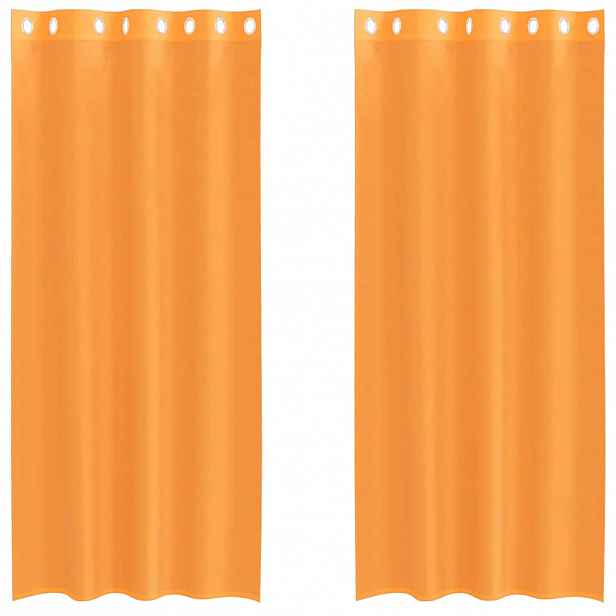 vidaXL Voálové záclony s průchodkami 2 ks Oranžová 140x225 cm
