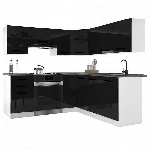 B BELINI GROUP KUCHYŇSKÁ LINKA Italia 6 360 cm, s pracovními deskami, Černá