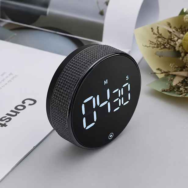 TEMU Magnetický velkoformátový LED digitální kuchyňský časovač s vizuálním odpočítáváním/přičítáním, 3úrovňové nastavení hlasitosti, přednastavené
