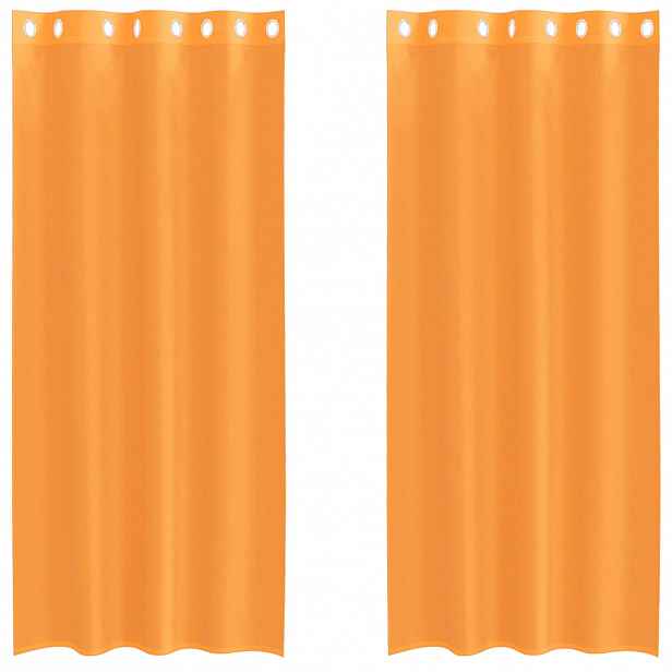 vidaXL Voálové záclony s průchodkami 2 ks Oranžová 140x245 cm