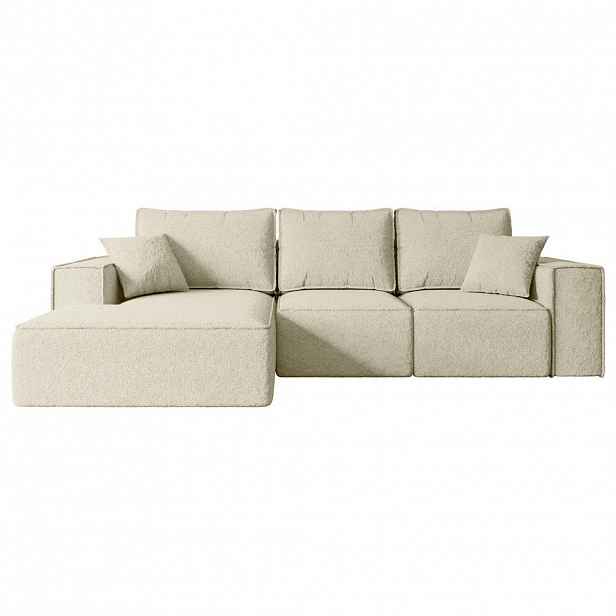 ALTDECOR ROHOVÁ SEDAČKA s funkcí lůžka a úložným prostorem SERRA-L-S – 266 × 161 × 87 cm, béžová buklé