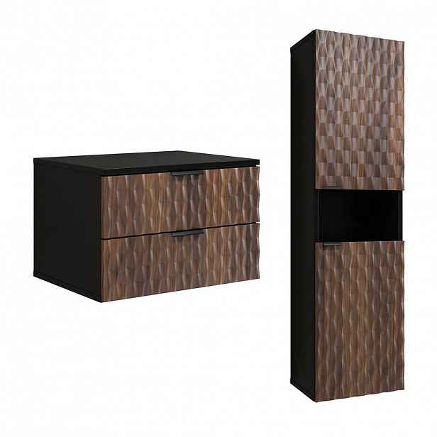 Petits-meubles KOUPELNOVÝ NÁBYTEK 63cm Nevia 2er-Set Dřevo a černá