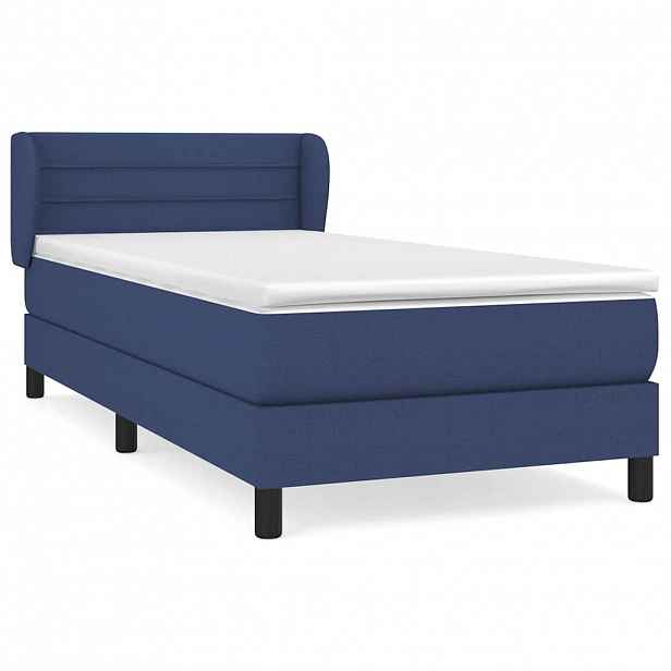 vidaXL Box spring postel s matrací modrá 80x200 cm textil