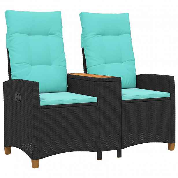 vidaXL Skládací lavice se stolem 2 -Seater 126 x 65 x 112 cm polyratan