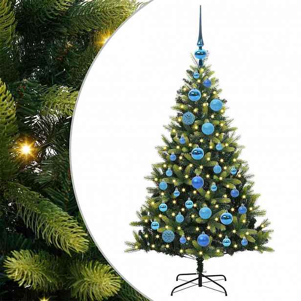 vidaXL Umělý zavěšený vánoční stromeček 150 LED Zelená 120 cm PVC a PE