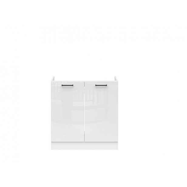 JAMISON, skříňka pod dřez 80 cm bez pracovní desky, bílá/bílá křída lesk