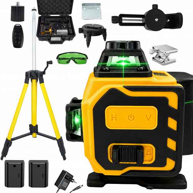 Laserová Vodováha 360 4D 16 Linií Stativ Trojnožka Laser Křížový Sada
