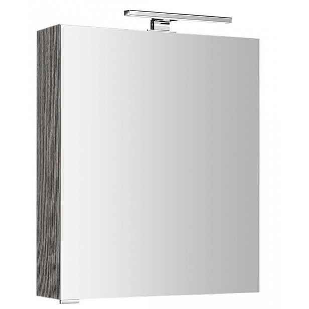 Sapho Mirró - Zrcadlová skříňka s LED osvětlením 60x70x16 cm, P/L, dub stříbrný MC060-0011