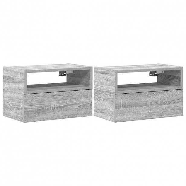 vidaXL Nástěnné noční stolky 2 ks šedé sonoma 45x26x28,5 cm