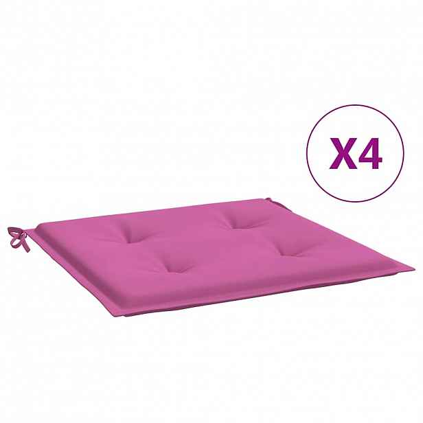 vidaXL Podušky na zahradní židli 4 ks růžové 50x50x3 cm textil