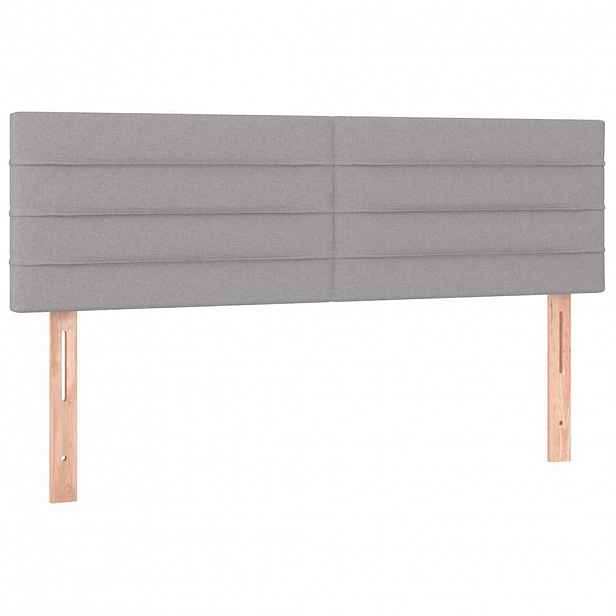 vidaXL Čela postele světle šedá 144x5x78/88 cm látka