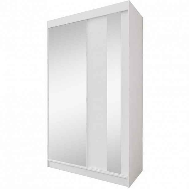 Beautysofa SKŘÍŇ s posuvnými dveřmi Gaja 120/216/61, bílá se zrcadlem