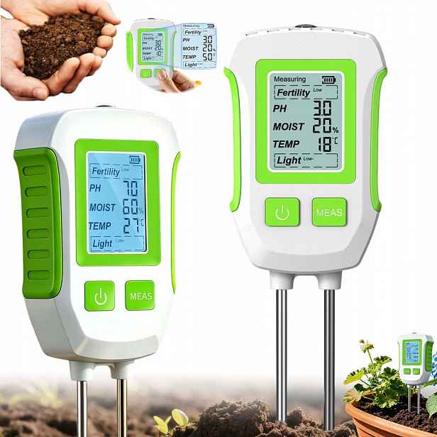 Kyseloměr Půdní Měřič, Tester Ph Vlhkosti Půdy A Substrátu S LCD