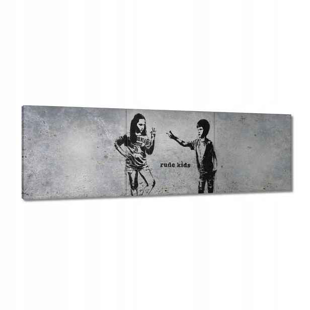 Obrazy 120x40 Banksy Rude kids Graffiti