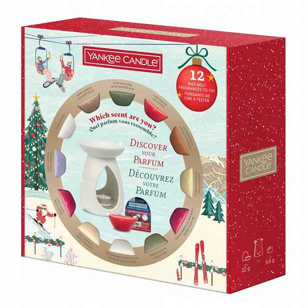 Sada Yankee Candle s aromalampa a 12 voskovými náplněmi Apres Ski