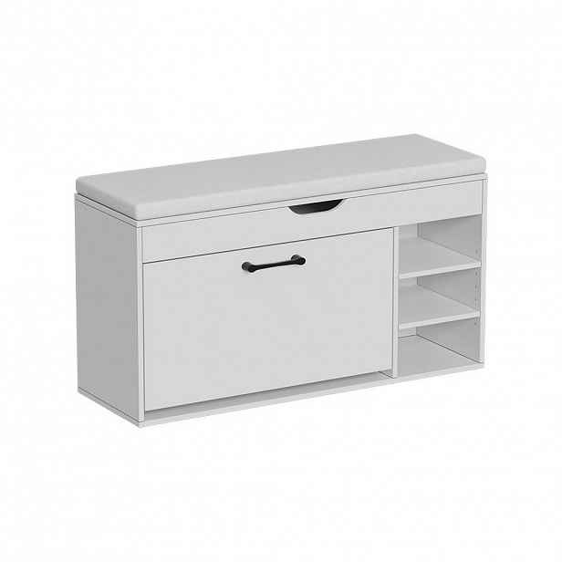 Vicco BOTNÍK S LAVICÍ Solino Bílá 90 x 50 cm se 3 otevřenými přihrádkami