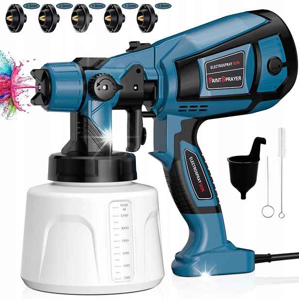 Elektrická Stříkací Pistole Na Malování Stěn 850 W 4 Trysky 1,4 L