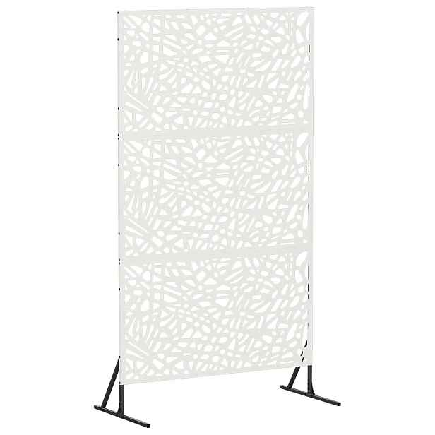 vidaXL Obrazovka pro soukromí 100 x 50 x 180 cm Ocel Bílá
