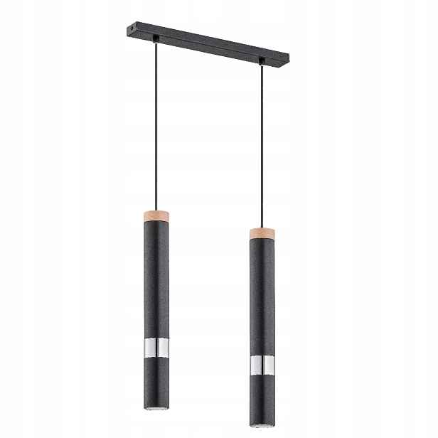 Alfa Parna závěsná lampa tubusová černo-stříbrno-hnědá 2xG9 10W