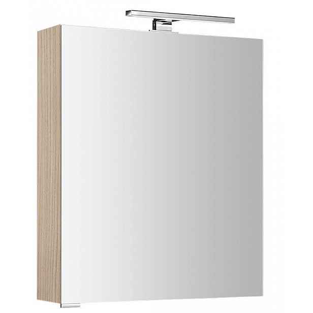 Sapho Mirró - Zrcadlová skříňka s LED osvětlením 60x70x16 cm, P/L, jilm bardini MC060-0013