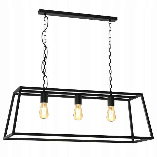 Industriální závěsná lampa Frame Luminex černá 3xE27 15W