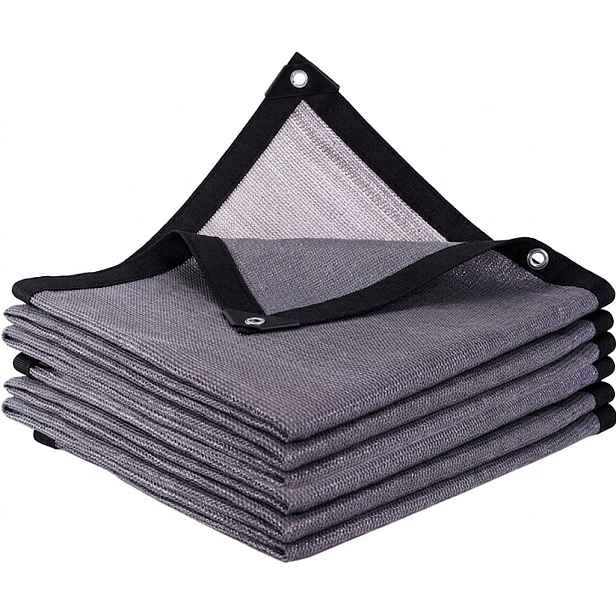 Šedá Stínící síť Sluneční plachta 4x3 m Uv Hd 85-90% Očka