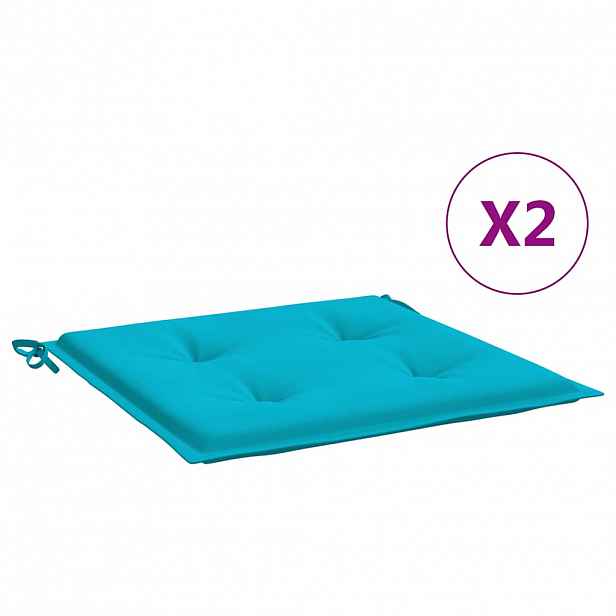 vidaXL Podušky na zahradní židli 2 ks tyrkysové 50x50x3 cm textil