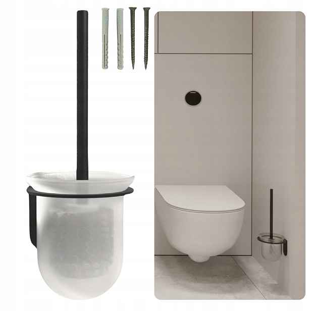 Wc Kartáč Zen Černý Matný Závěsný Do Koupelny Akryl Loft