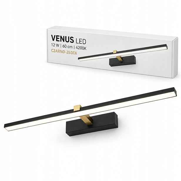 Černo-zlatá Led lampa Venus 12W 60 cm do výlohy 4200K IP44