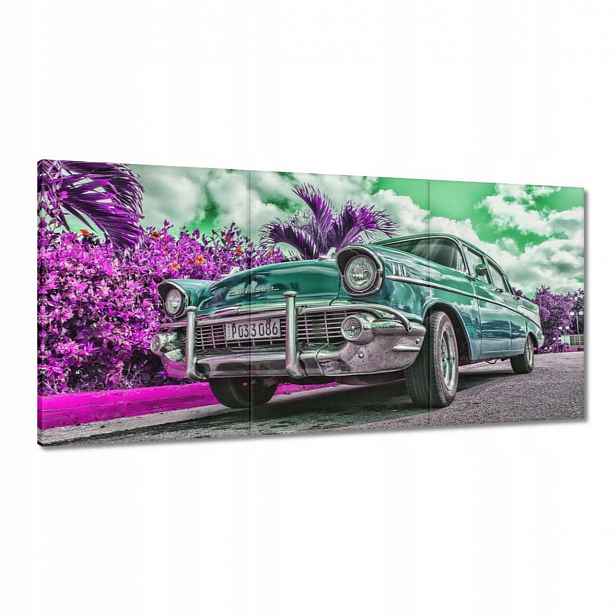 Obrazy 180x90 Klasické auto v tyrkysové barvě