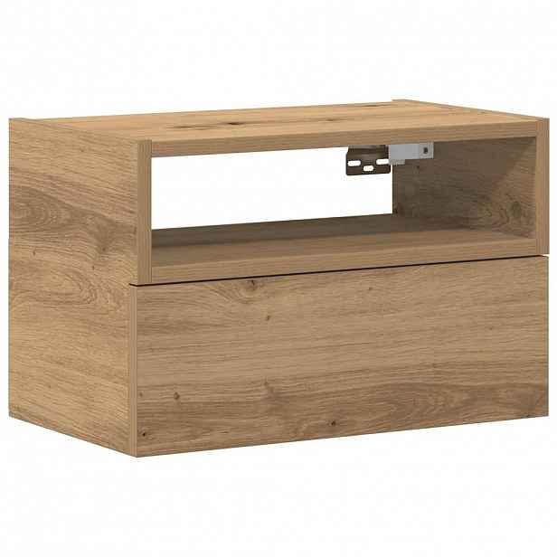 vidaXL Nástěnný noční stolek dub artisan 45x26x28,5 cm